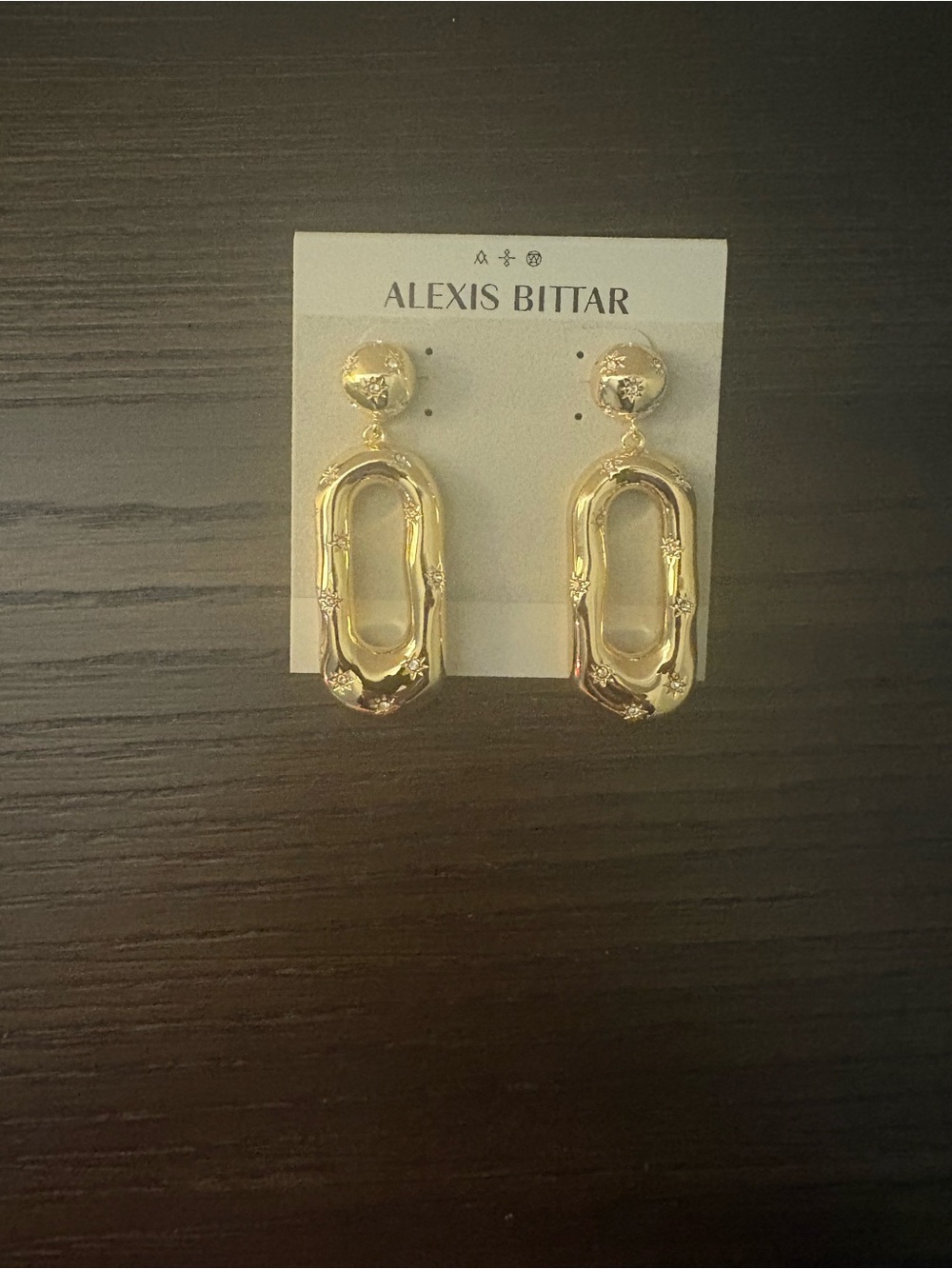 NEW Alexis Bittar Gold Statement Drop Earrings